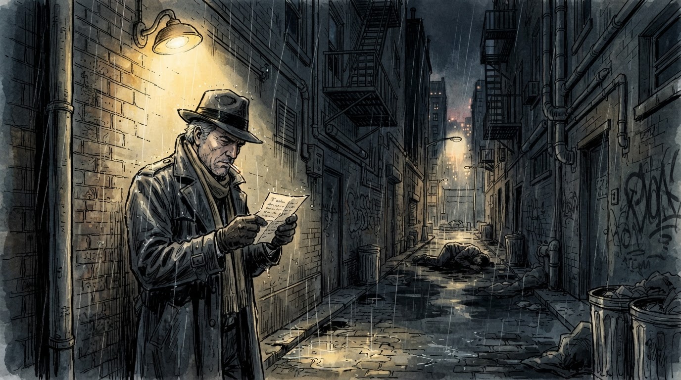 Mystery scene illustration